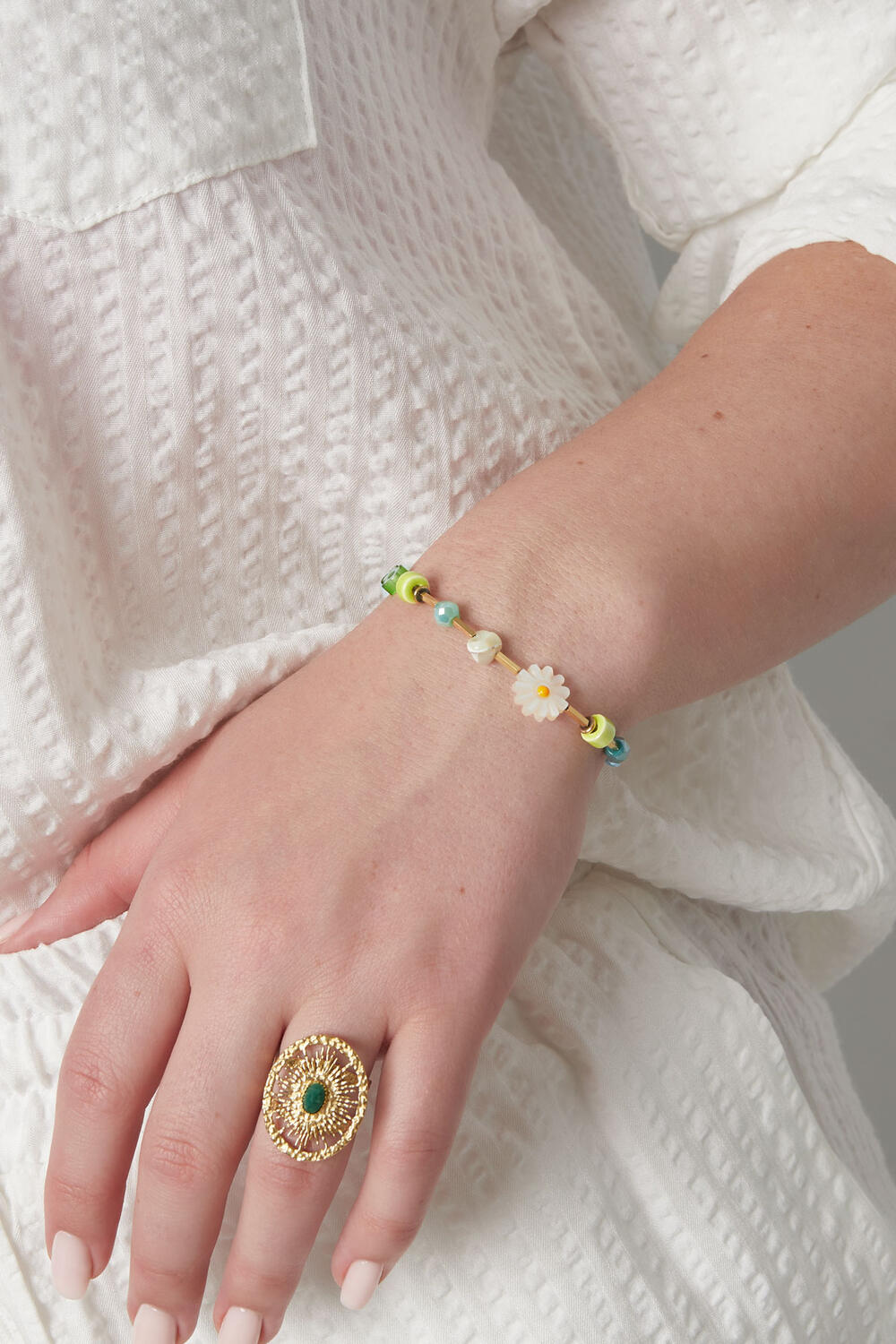 Bracelet colCouleur oré oasis verte - Couleur or vert h5Image2