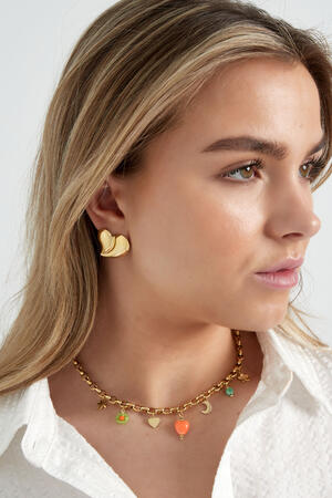 pendientes corazón cromado h5 Imagen2
