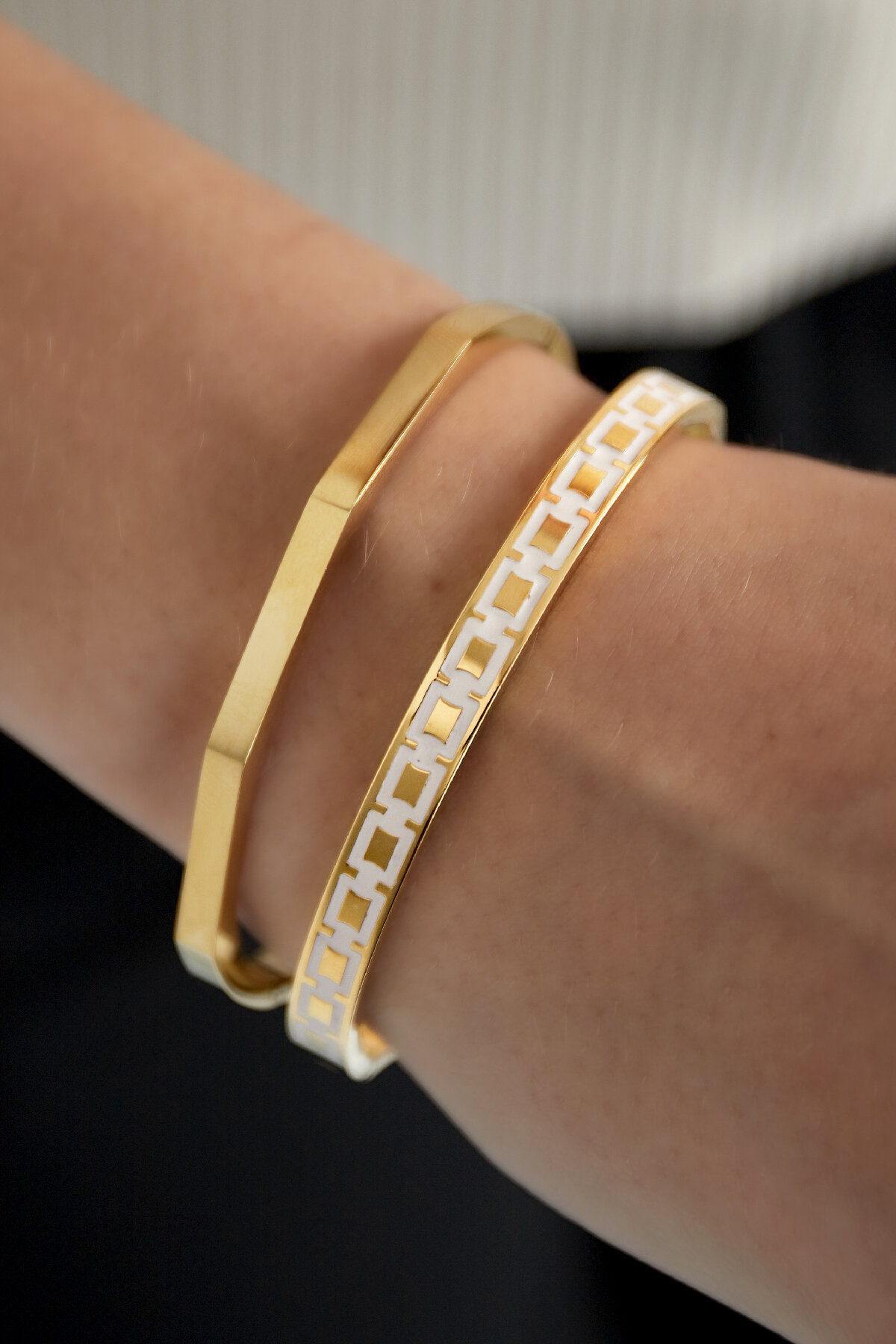 Bracciale alla schiava con stampa - rosa/Colore oro Immagine2