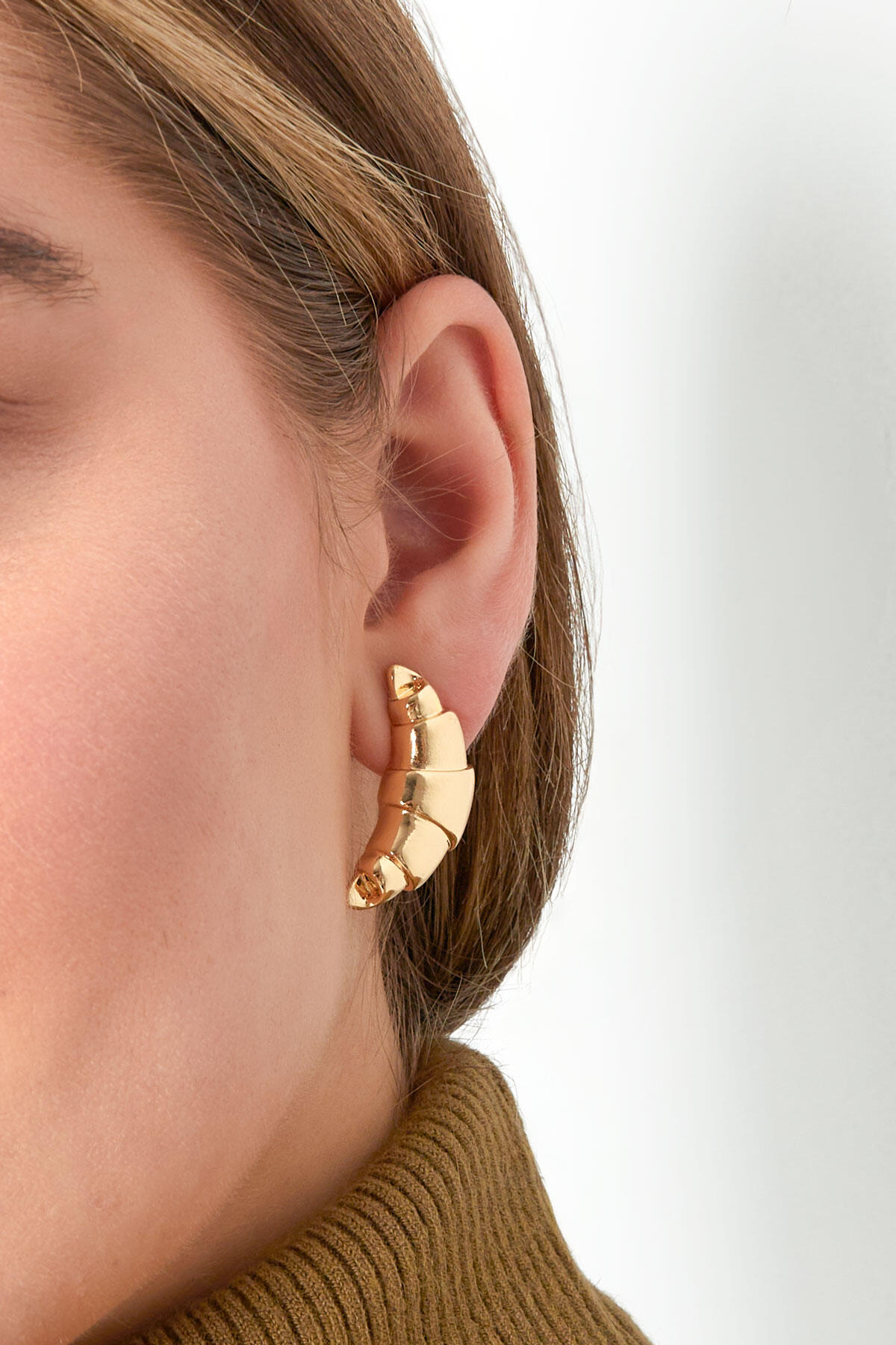 Boucles d'oreilles Croissant Doux - doré Image2