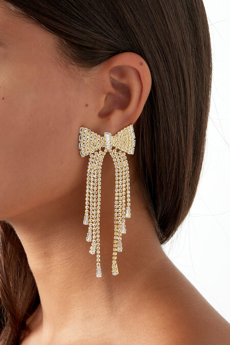 bold sparkle bow earrings