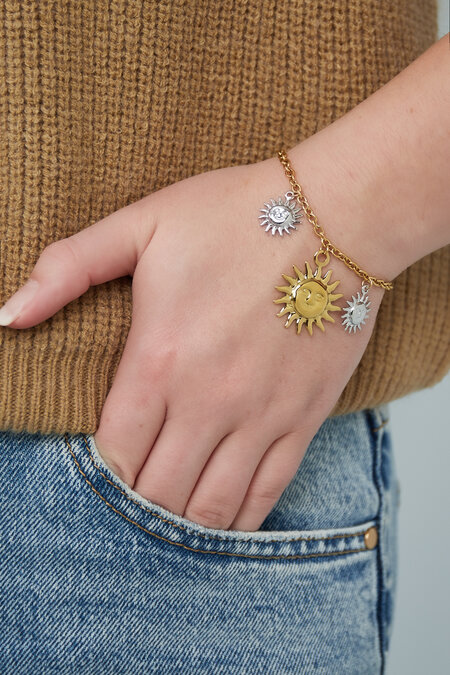 Armband shimmering sun - Goud kleur zilver 2
