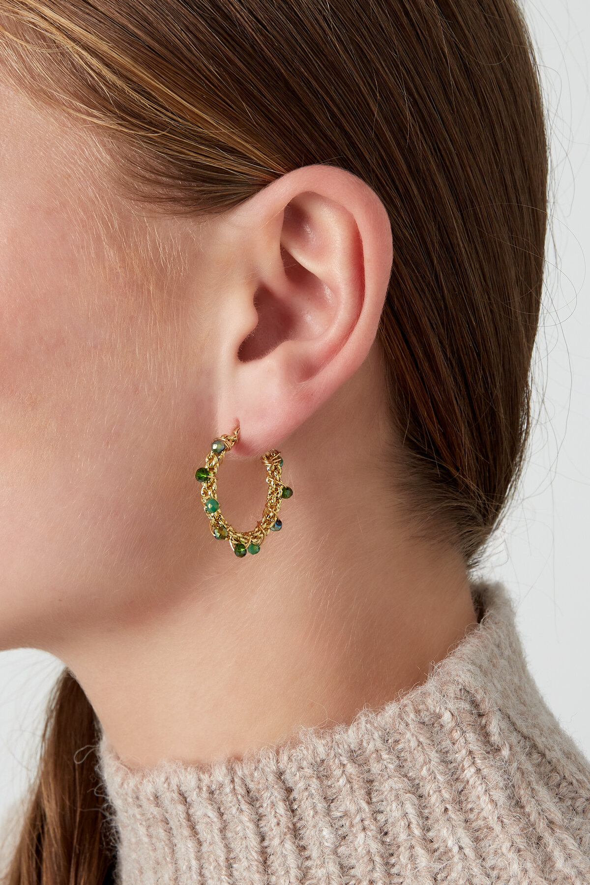 Bright bead earrings - black & grey 2