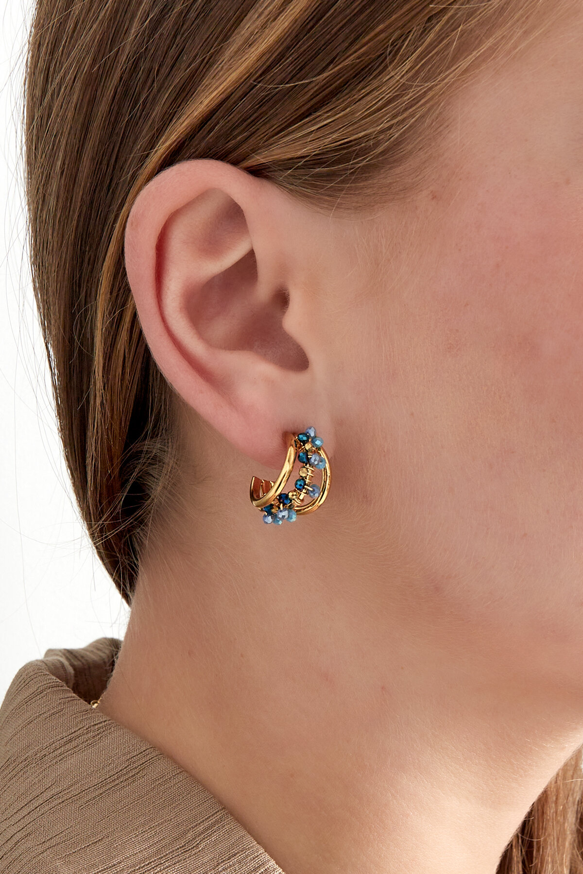Small beads hoops earrings - multi 2
