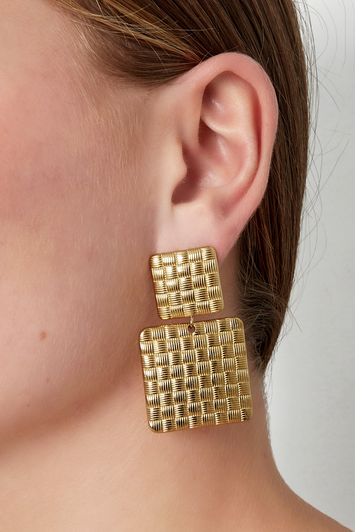 boucles d'oreilles blocs texturés