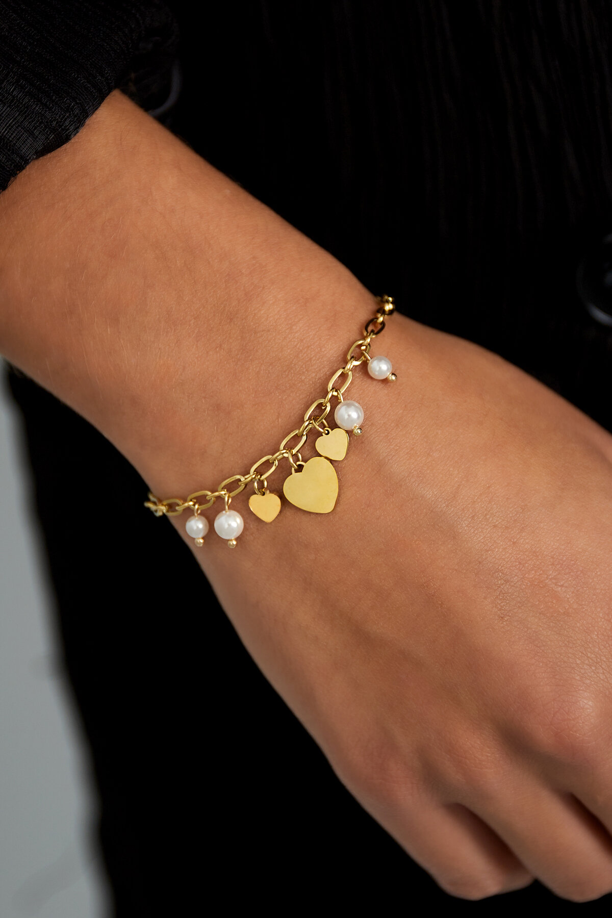 pulsera corazones y perlas h5 Imagen2
