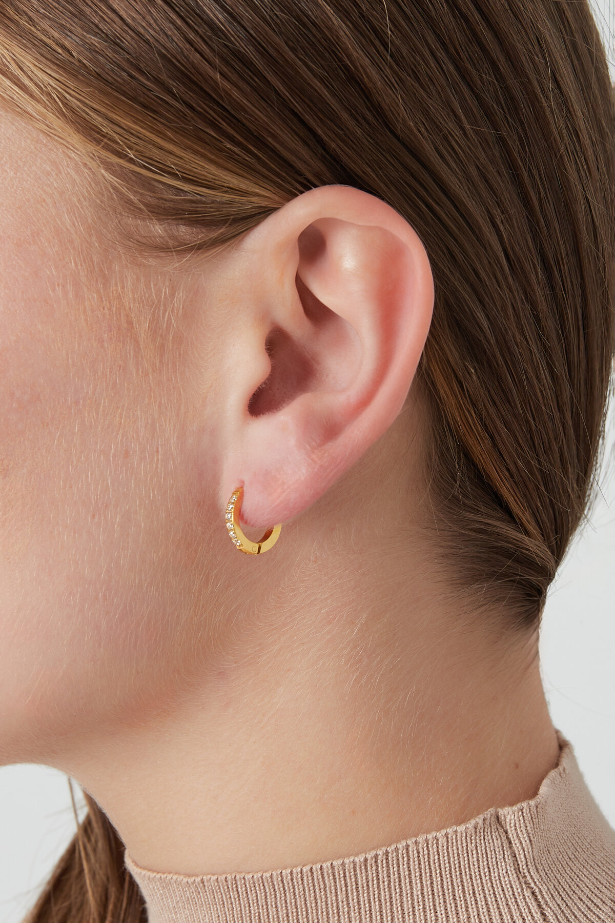 Dazzle-Ohrringe mit Diamanten – Goldfarbe - Goldfarbefarbe h5 Bild2
