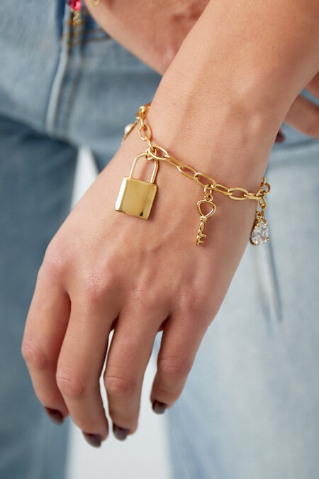 Schlüssel zu meinem Herzen Armband - Goldfarben