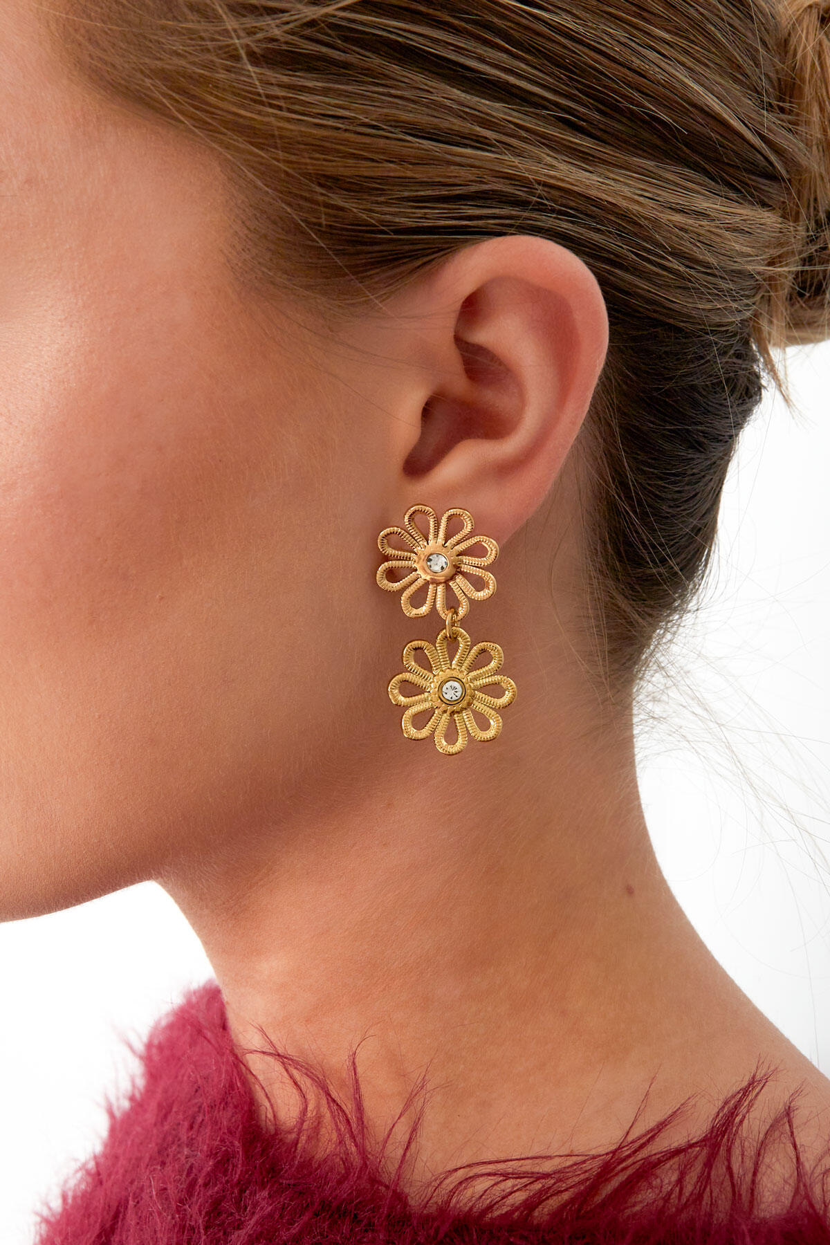 pendientes doble flor h5 Imagen2