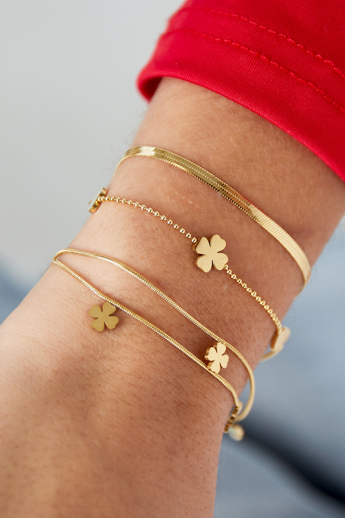 Armband Kleeblatt Herz - Goldfarben h5 Bild2