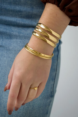 Linee di bracciali in acciaio inossidabile, casual, quotidiani, semplici, gioielli da donna h5 Immagine2