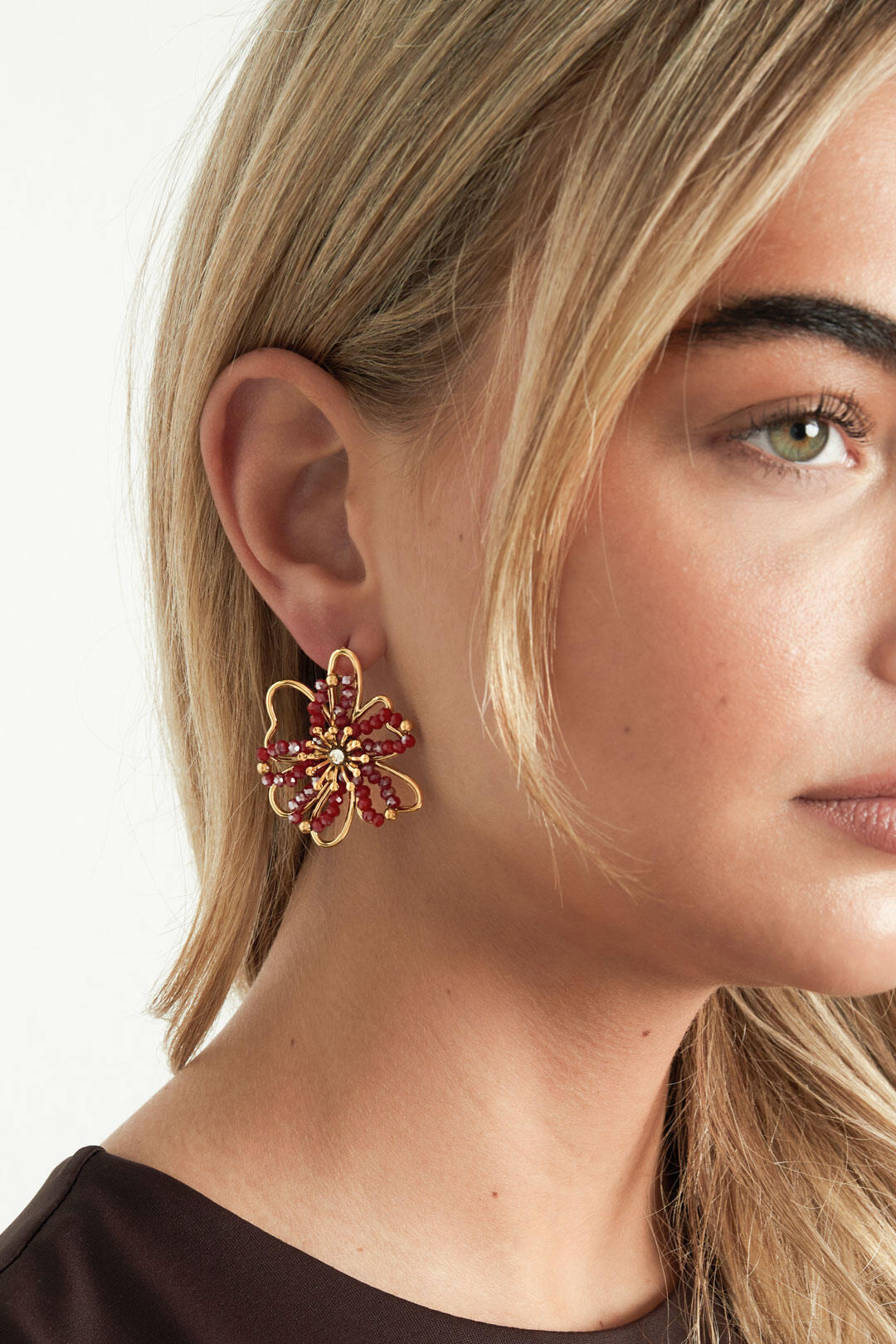 Boucles d'oreilles à tige en acier inoxydable, style décontracté et simple, série Fleur, bijoux pour femmes