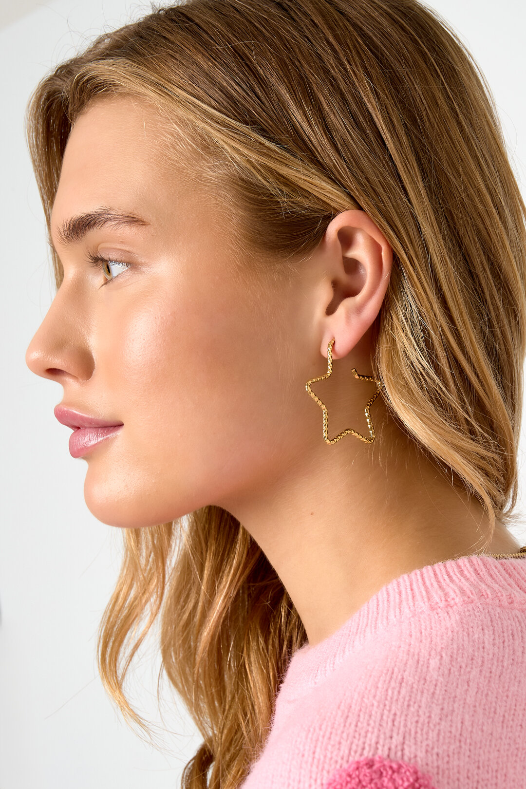 Stainless Steel Hoop Earrings Star Casual Daily Simple Series Women's jewelry h5 Picture2