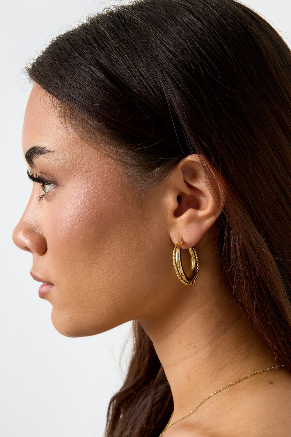Pendientes de doble aro con detalle torcido h5Imagen4