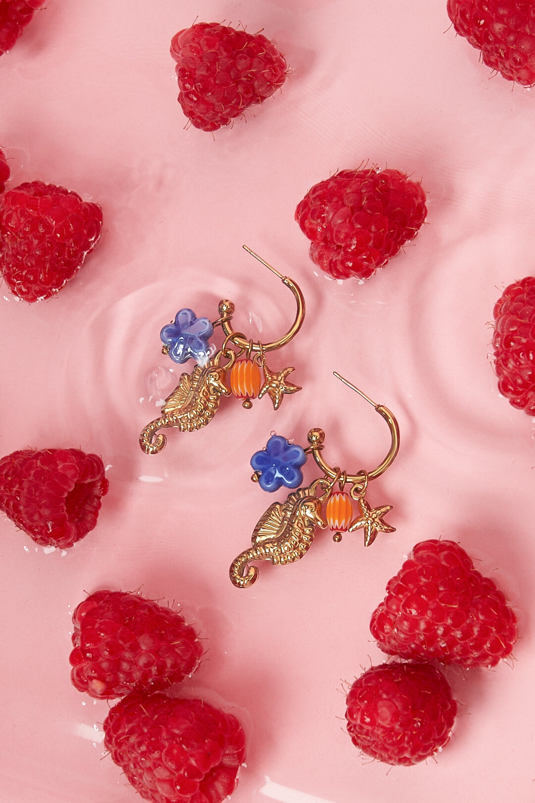 Seahorse earrings with charms Picture2