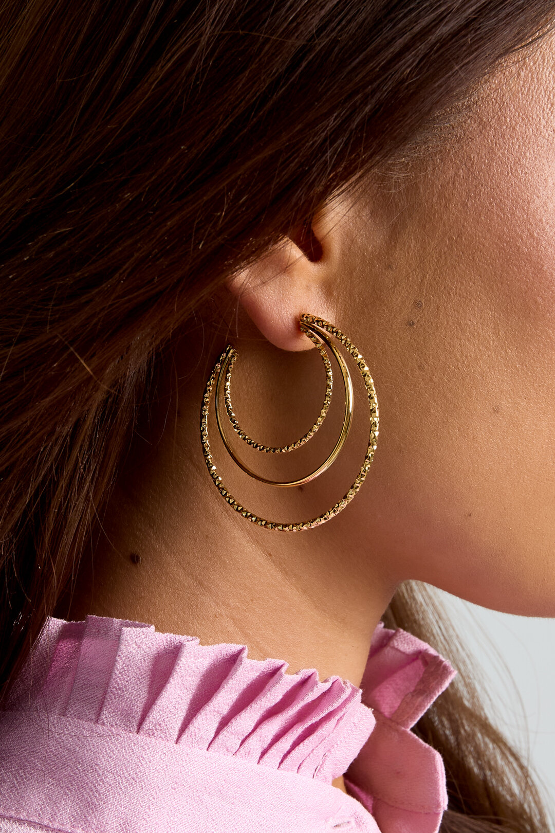 Layered triple hoop earrings Picture3