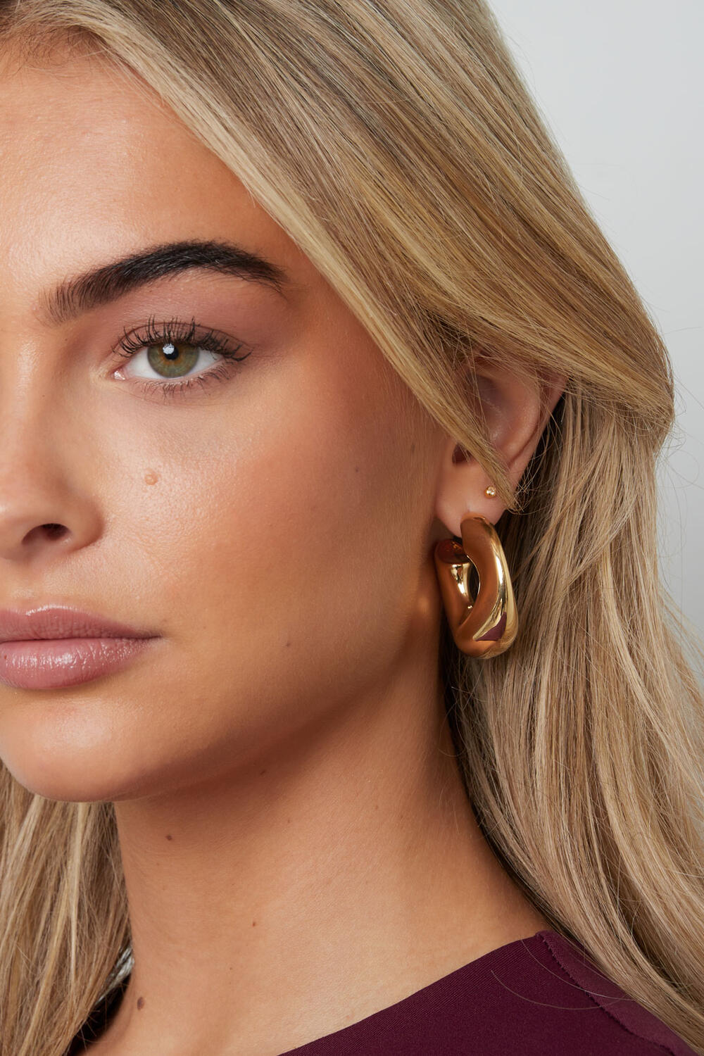 Stainless Steel Hoop Earrings circle Casual Daily Simple Series Women's jewelry h5Picture2