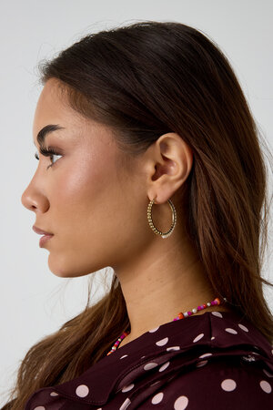 stainless steel large circle pearl bead earrings h5 Afbeelding4