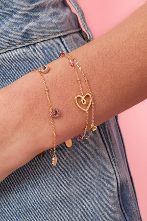 Pulsera con corazón divertido, cuentas y perla. h5 Imagen2