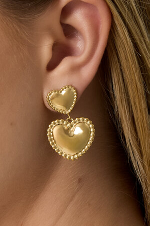 Pendientes colgantes de acero inoxidable con forma de corazón, estilo casual, diario, sencillo, para mujer. h5 Imagen2