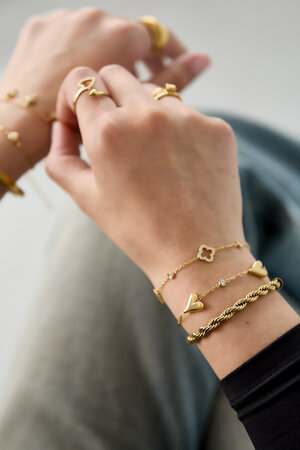Bracelets à breloques en acier inoxydable en forme de cœur, collection décontractée et simple pour femmes h5 Image2