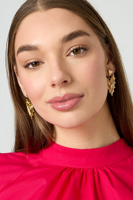 Ohrhänger aus Edelstahl, Herzform, schlicht und elegant, für Damen.