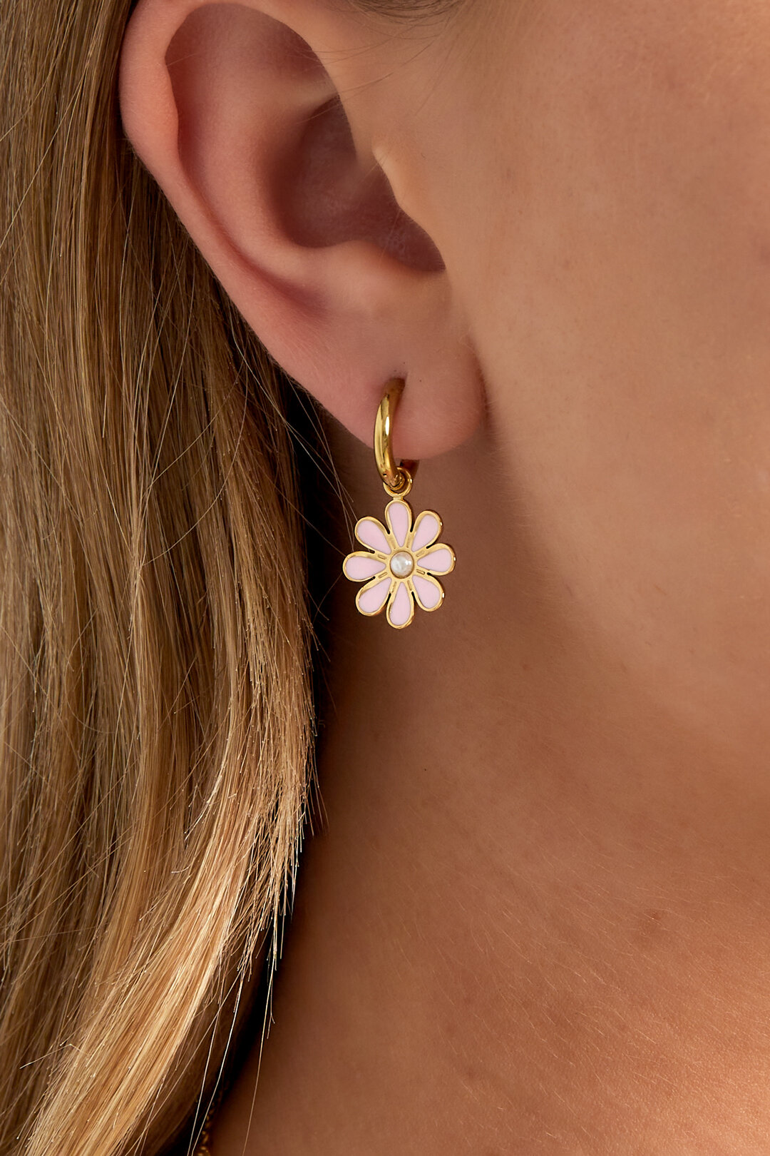 Edelstahl Tropfen Ohrringe Blume Lässig Alltag h5 Bild2