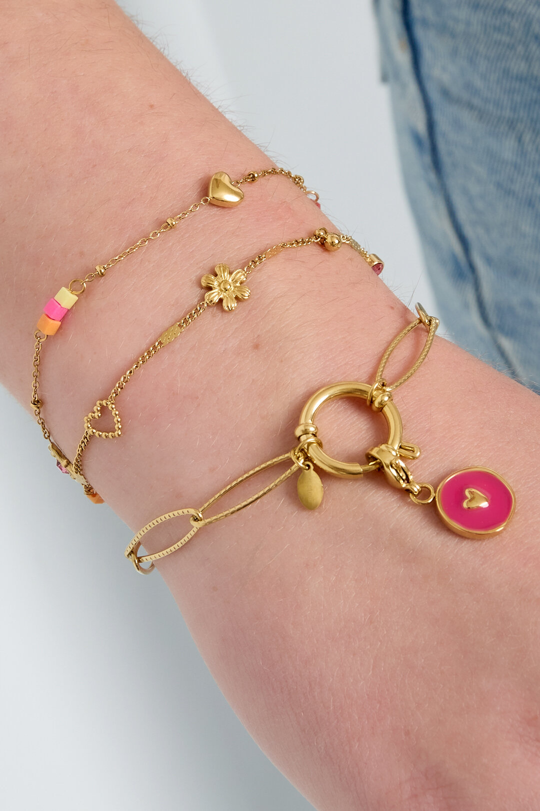 Edelstahl Charm Armbänder Blume Täglich
