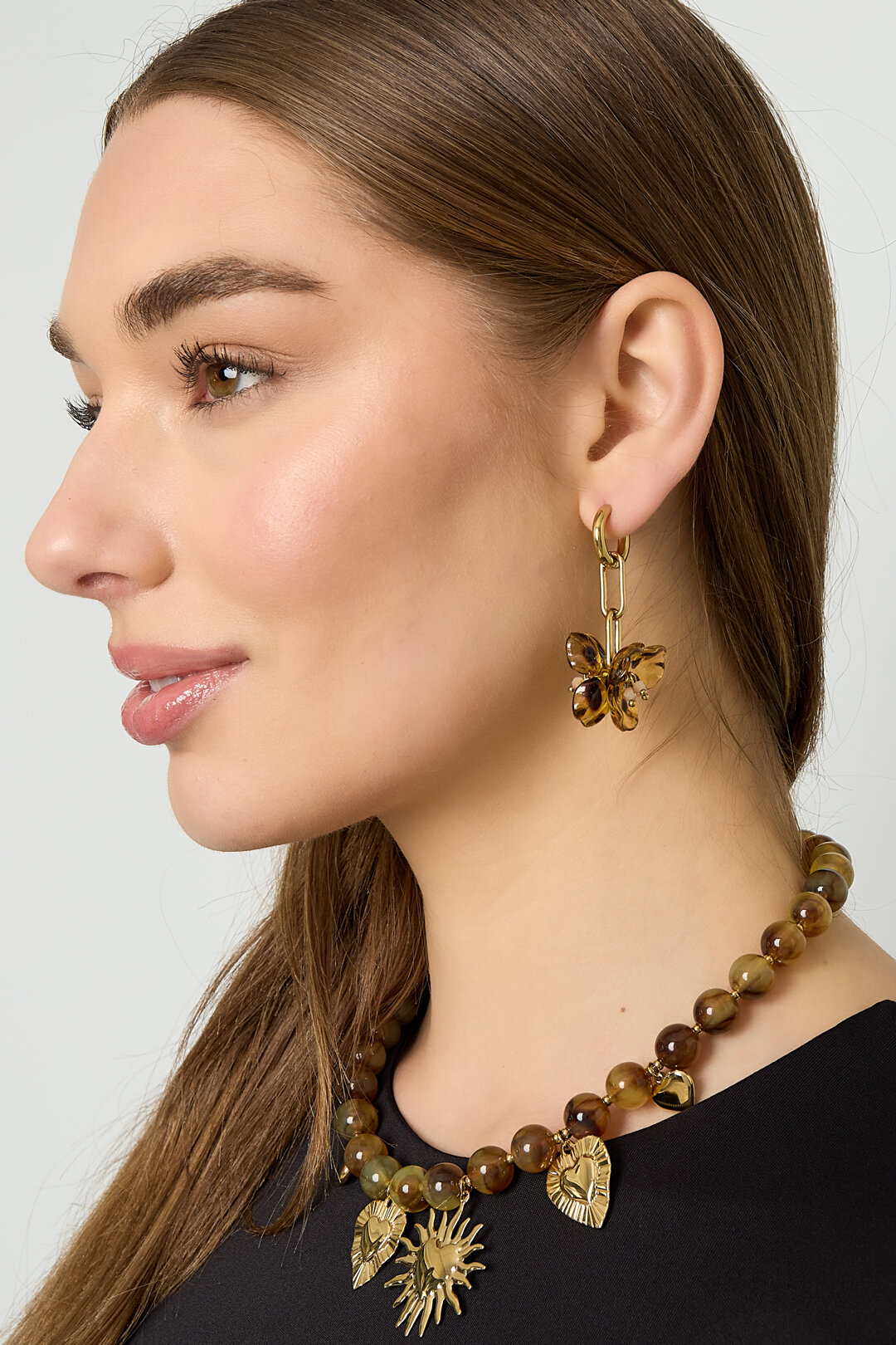 Flower earrings with beads Picture2