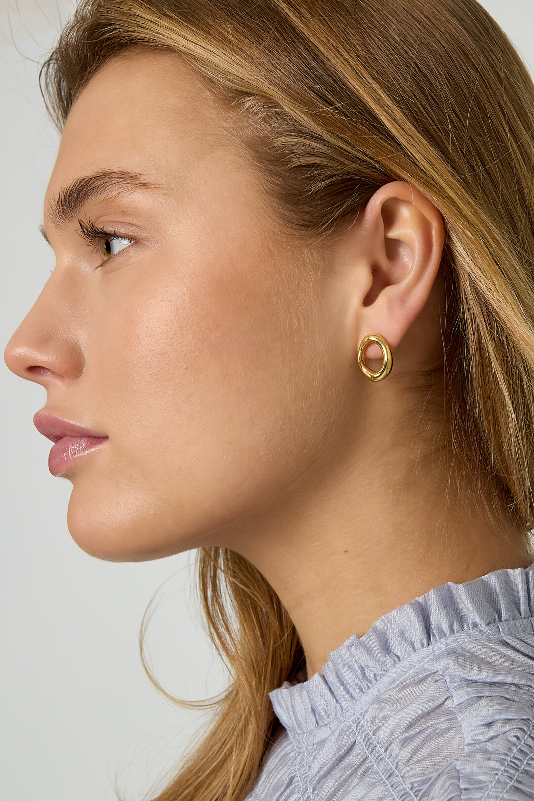 Pendientes De Acero Inoxidable Con Forma De Círculo, Estilo Casual, Diario, Sencillo, Para Mujer. h5 Imagen4