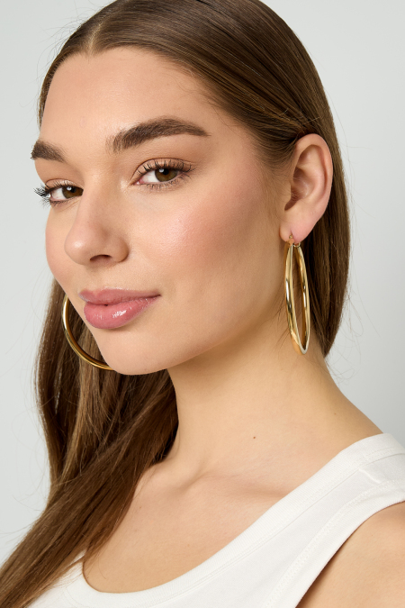 Stainless Steel Hoop Earrings Casual Daily Simple Series Women's jewelry 2