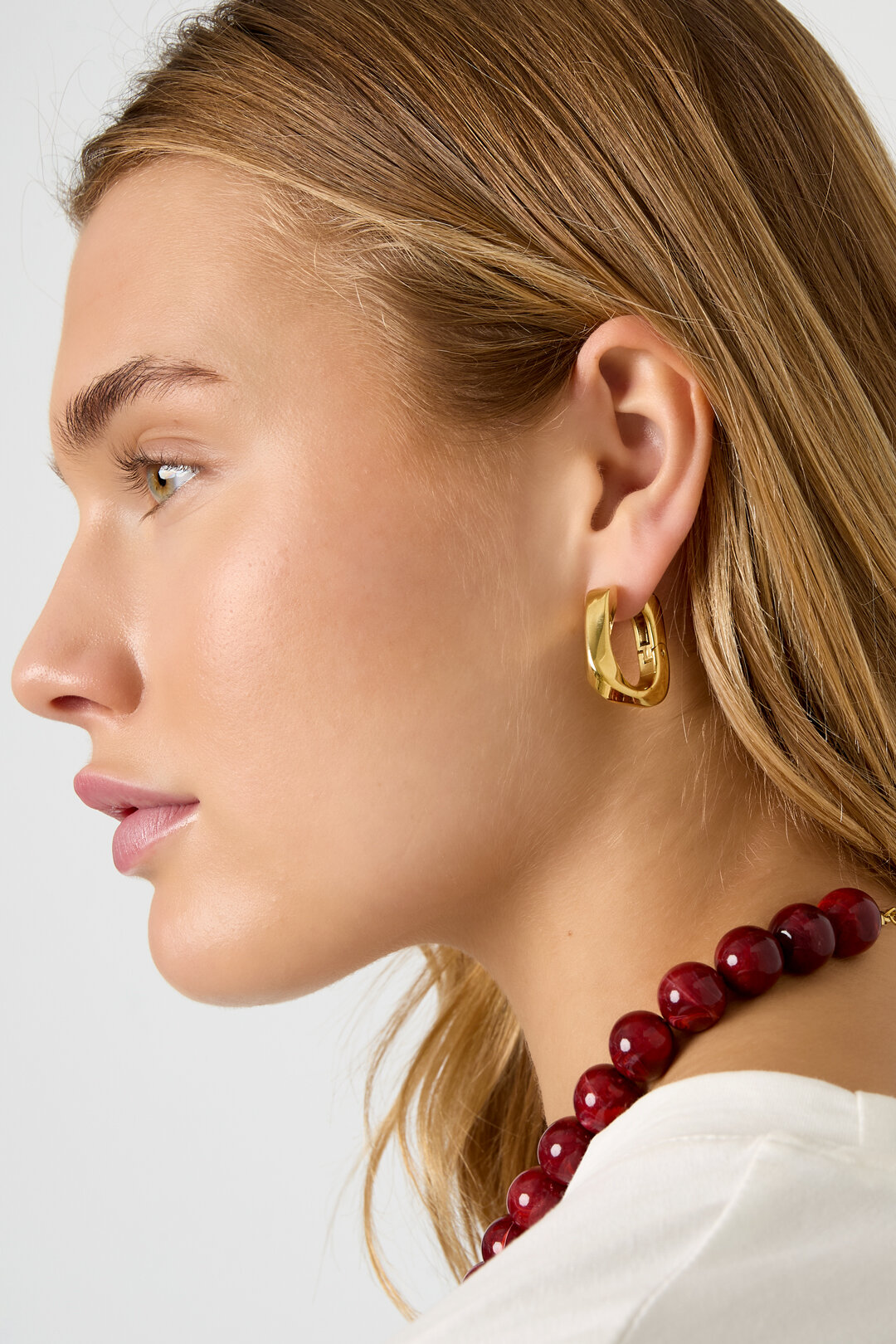 Rectangular twisted hoop earrings h5 Picture2