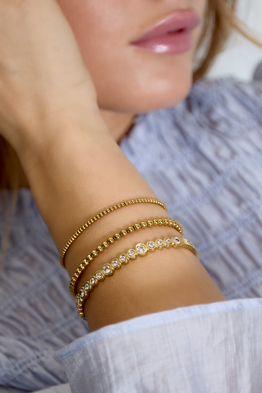 Bangle bracelet round stones Picture3