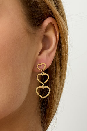 Boucles d'oreilles pendantes en acier inoxydable en forme de cœur, collection décontractée et simple pour femmes h5 Image3