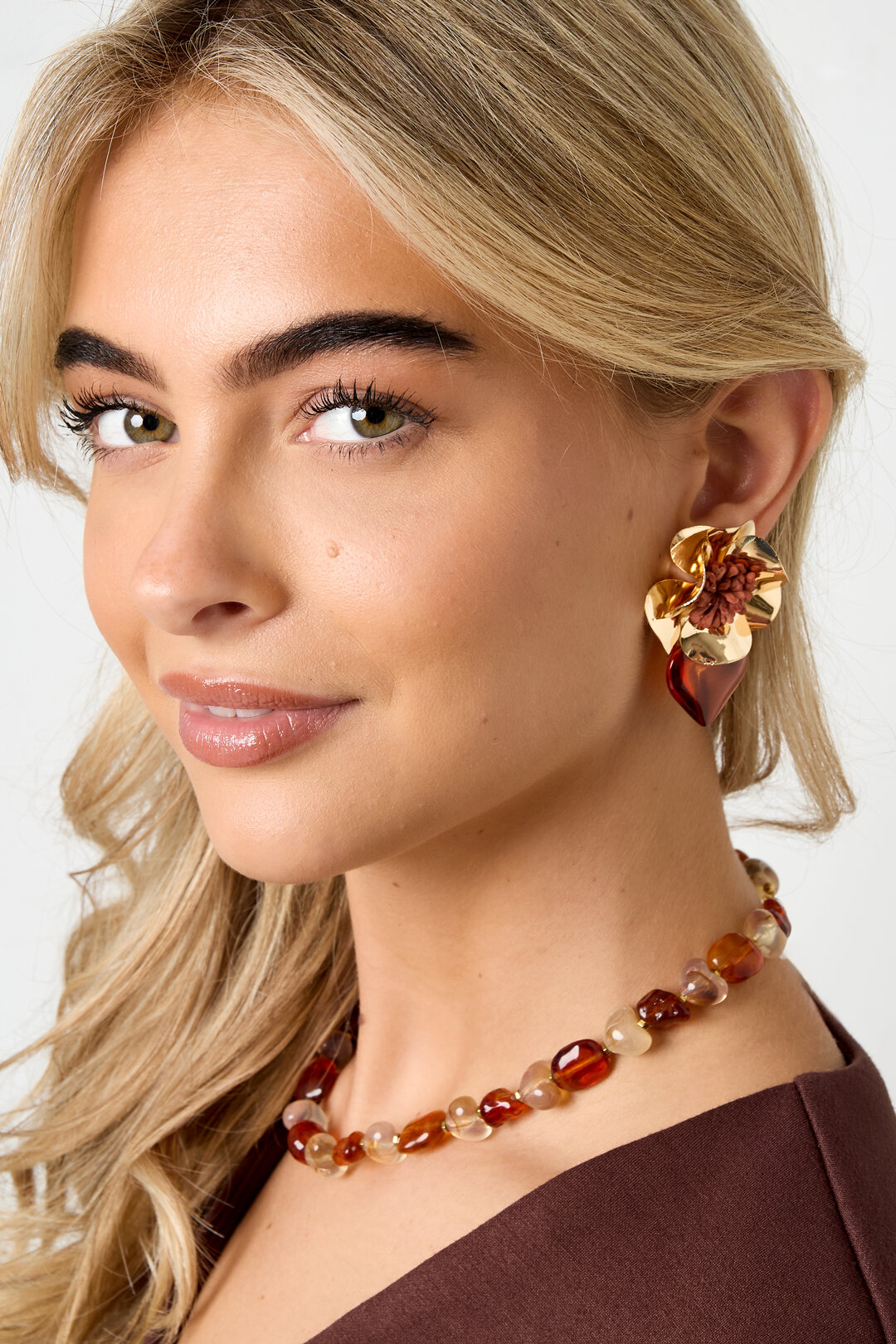 Eisen Tropfen Ohrringe Blume Täglich Ethnische Serie frauen schmuck Bild2