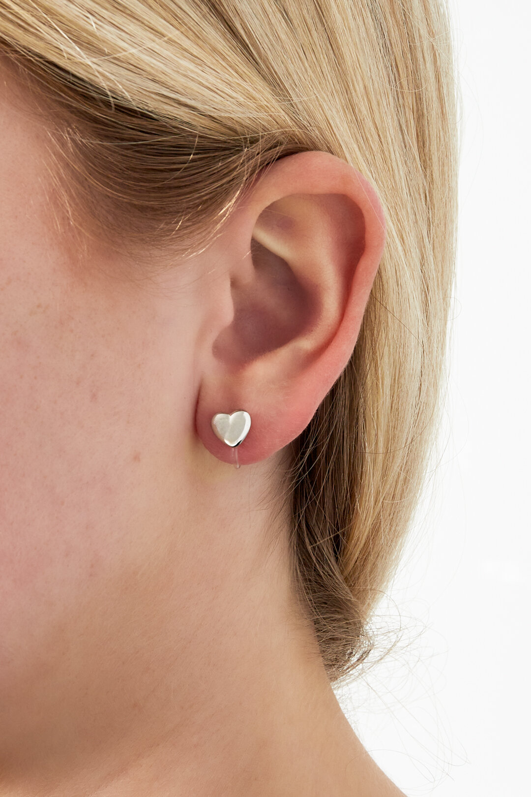 Mini pendientes de clip de corazón