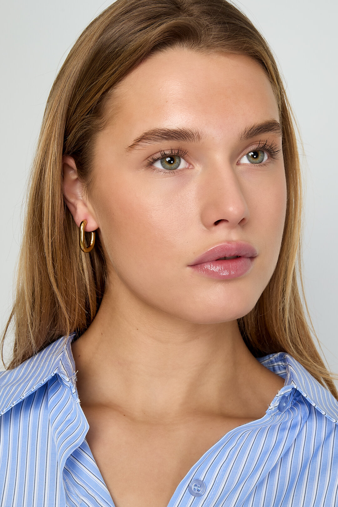 Stainless Steel Hoop Earrings rectangle Daily Simple Series Women's jewelry 2