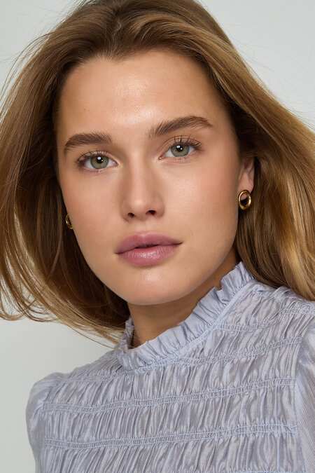 Boucles d'oreilles puces en acier inoxydable, style rond, collection décontractée et simple pour femmes 2