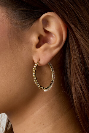 stainless steel large circle pearl bead earrings h5 Afbeelding3