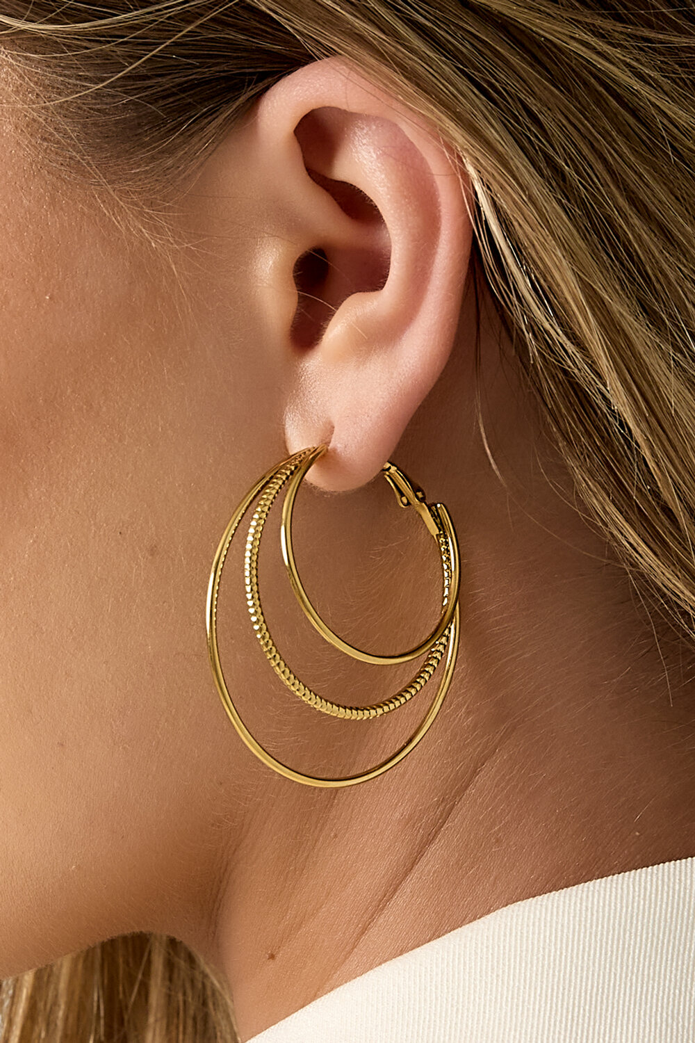 Layered plain hoop earrings h5Picture3
