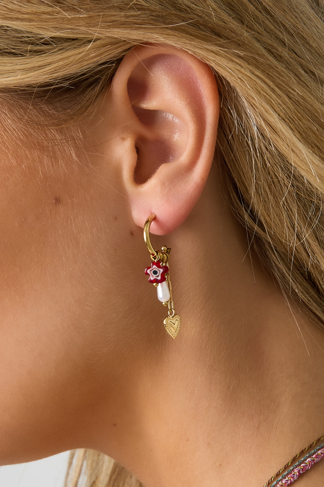Boucles d'oreilles pendantes en acier inoxydable, style cœur, style décontracté, simple et quotidien, bijoux pour femmes