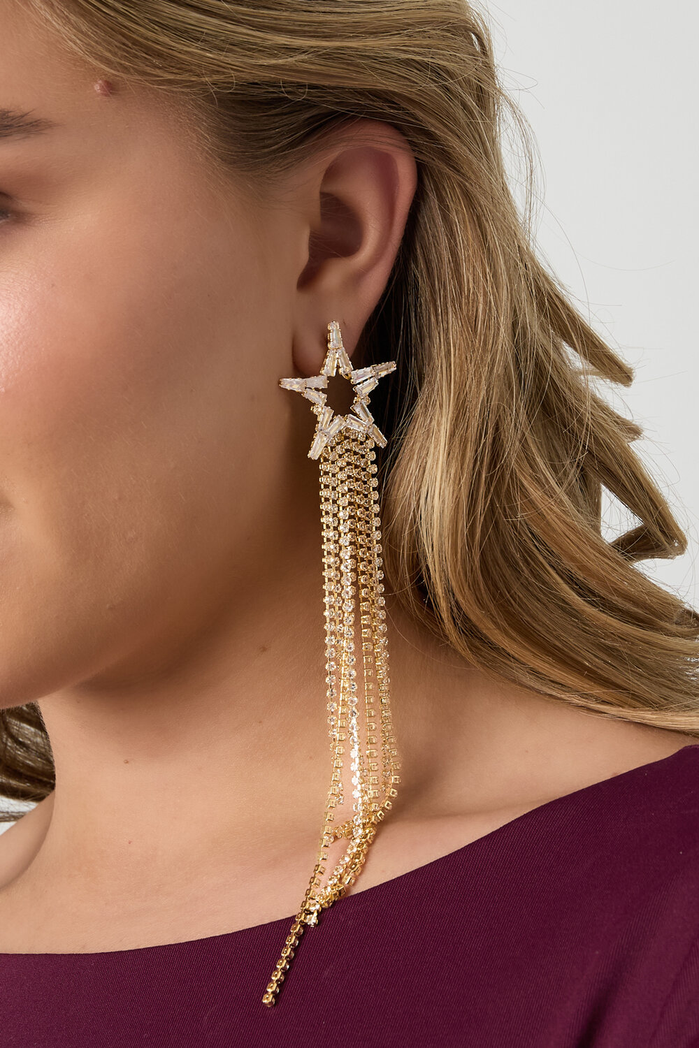 Copper Dangle Earrings Star Elegant Christmas Luxurious Series Women's jewelry h5Picture4
