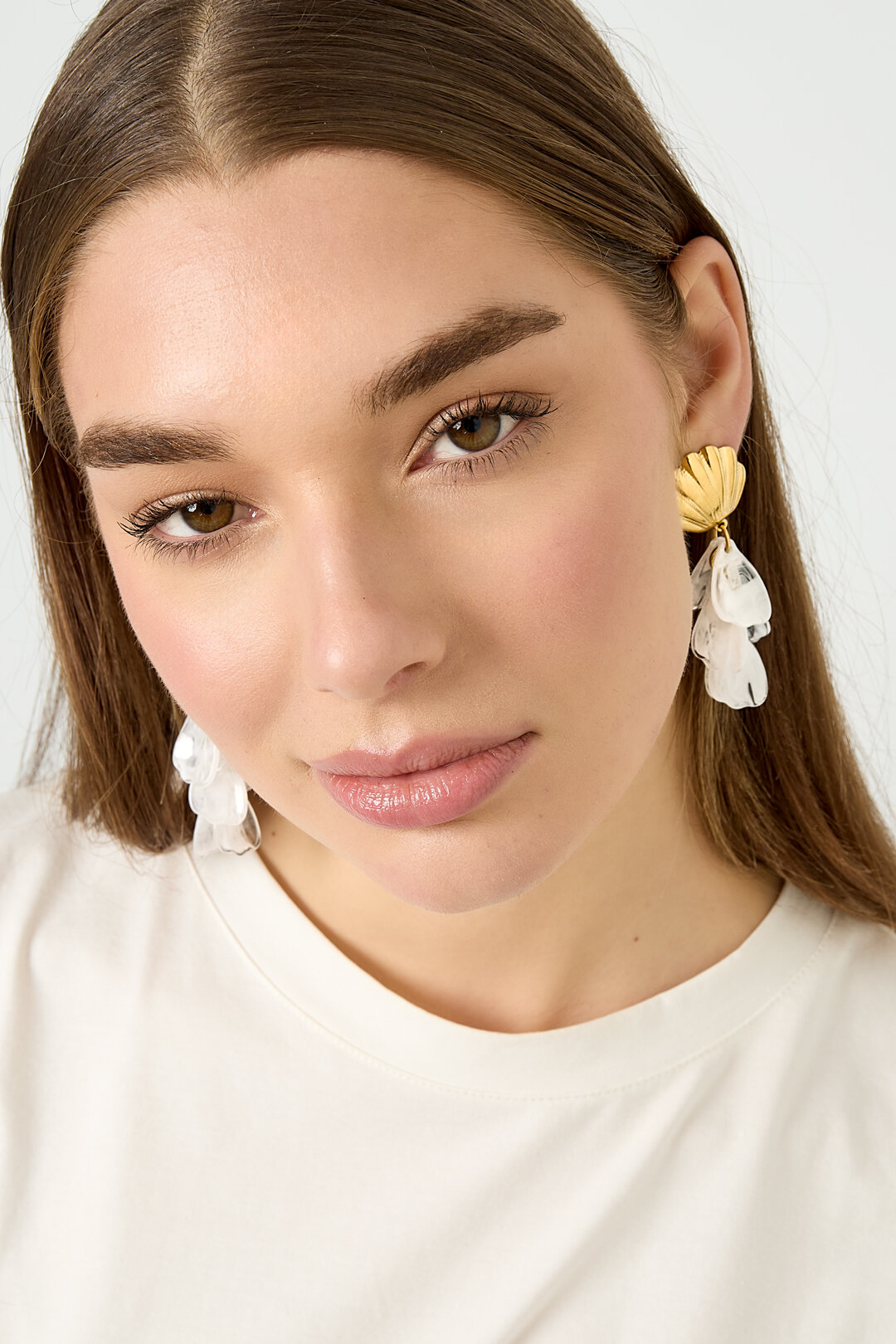 Boucles d'oreilles coquillage ornées de nacre