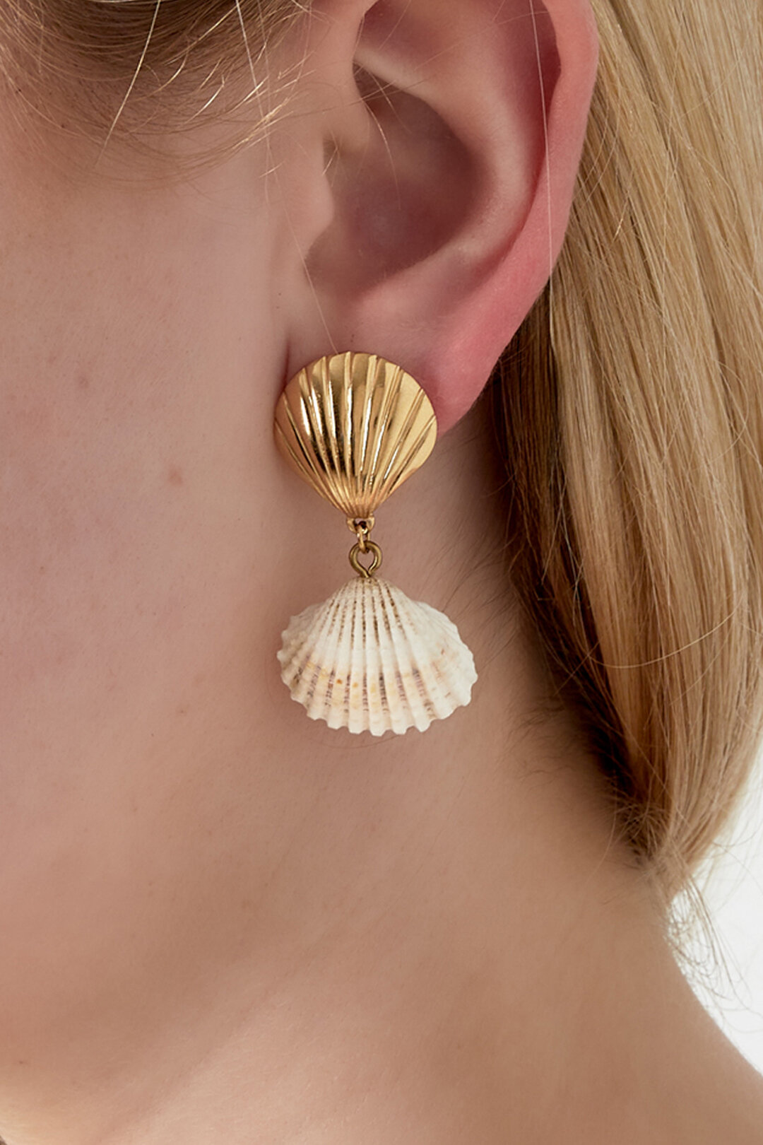 Boucle d'oreille coquillage et mer
