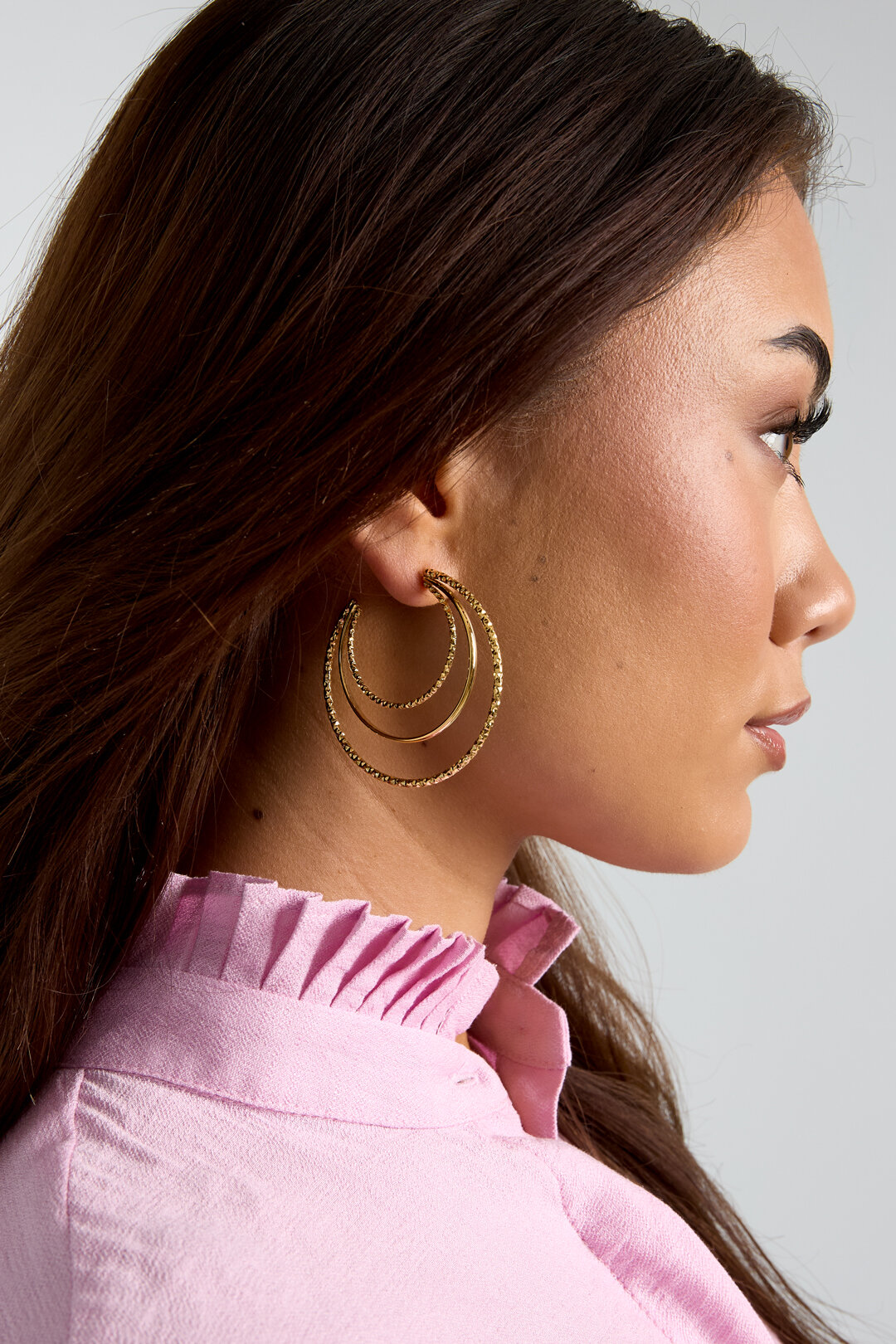Layered triple hoop earrings Picture4