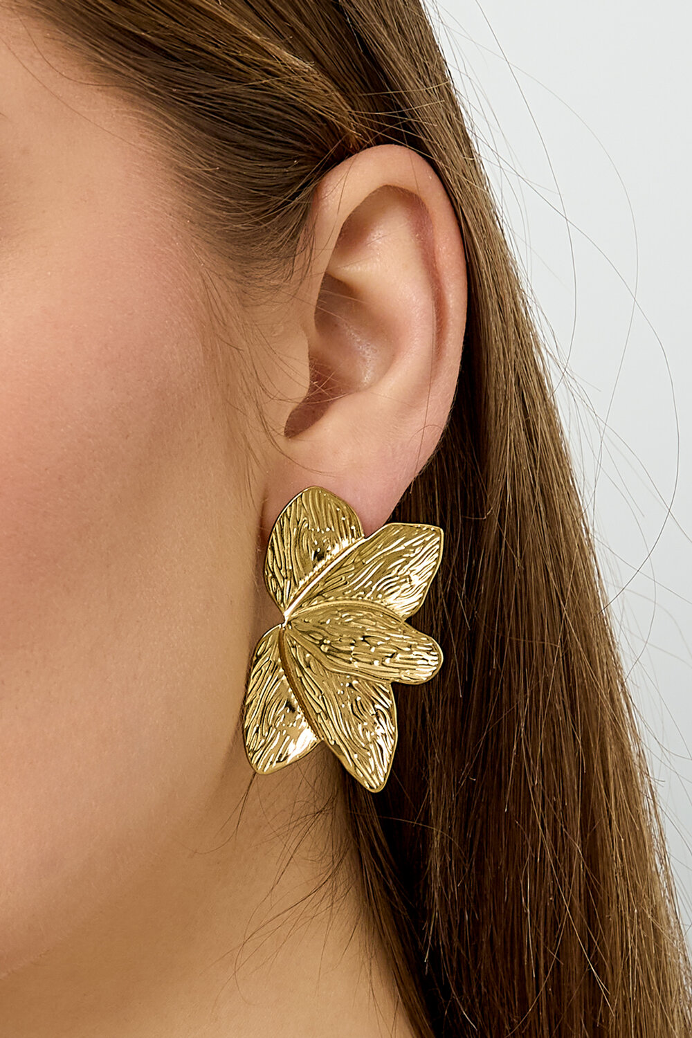 Stainless Steel Stud Earrings leaf Casual Daily Simple Series Women's jewelry h5Picture3