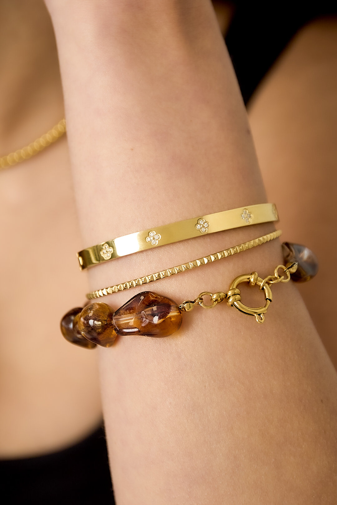 Braccialetti con perline in acrilico, perline, serie classica retrò quotidiana, gioielli da donna