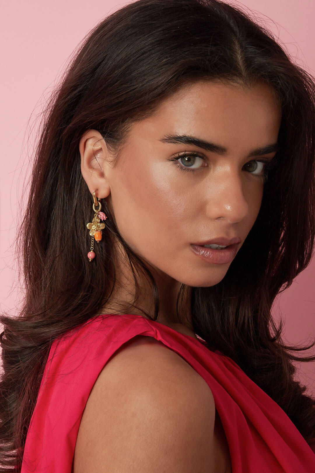 Stainless Steel Dangle Earrings Flower Casual Daily Romantic Series Women's jewelry h5 Picture3