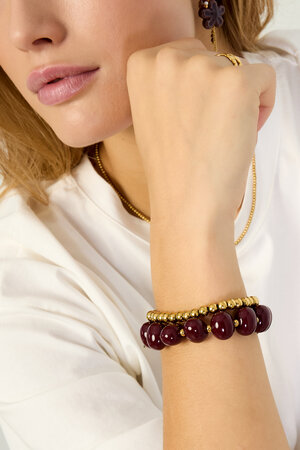 Elastic beaded bracelet with large beads h5 Picture2