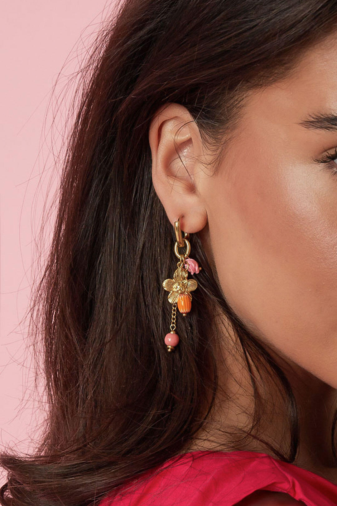 Stainless Steel Dangle Earrings Flower Casual Daily Romantic Series Women's jewelry h5 Picture4